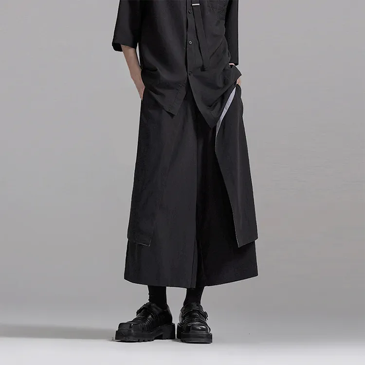 HUANXIANGZHE Casual Pants Unisex Black-2