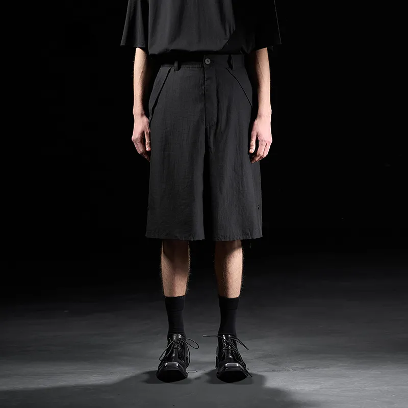 HUANXIANGZHE Casual Shorts Unisex Black-5