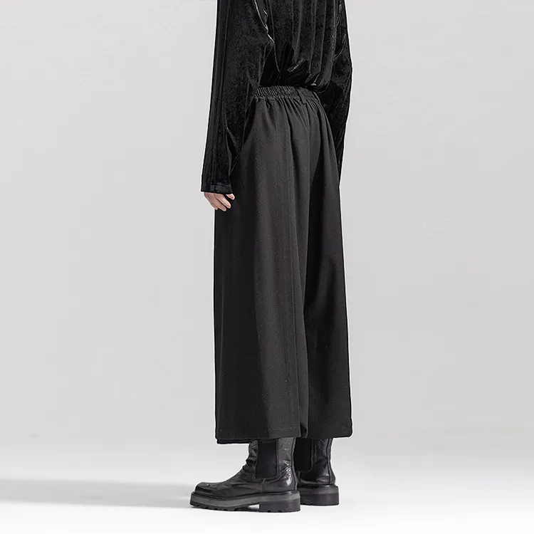 HUANXIANGZHE Skirt Unisex Black-5