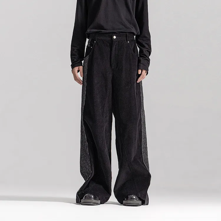 HUANXIANGZHE Casual Pants Unisex Black-4