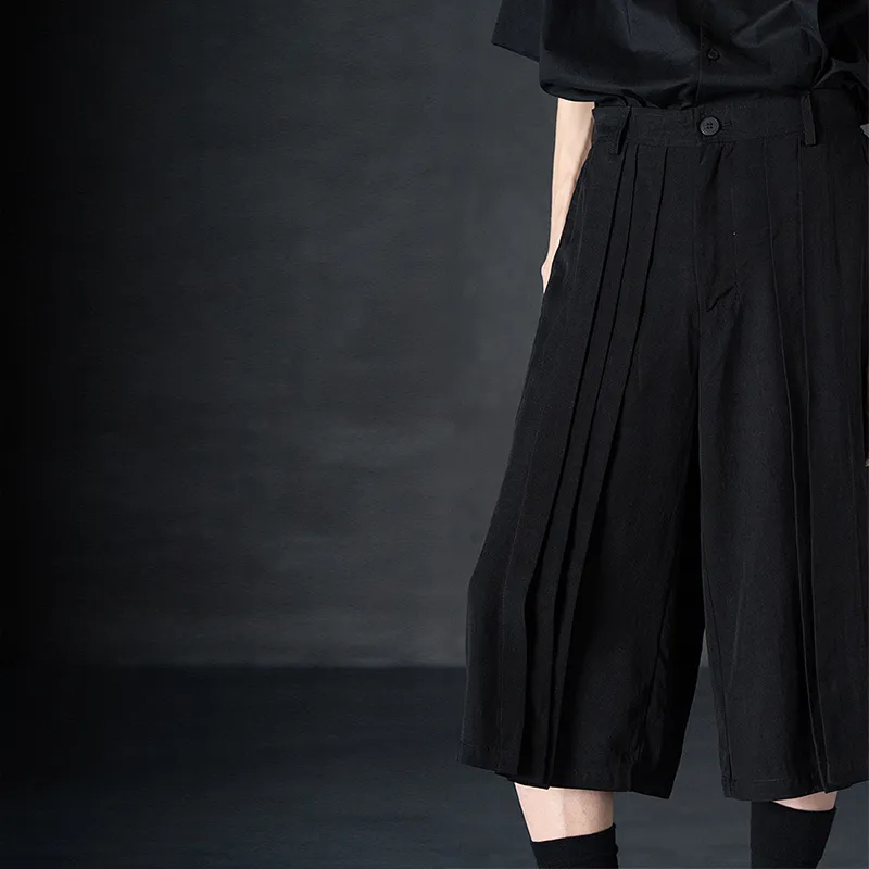 HUANXIANGZHE Casual Shorts Unisex Black-5