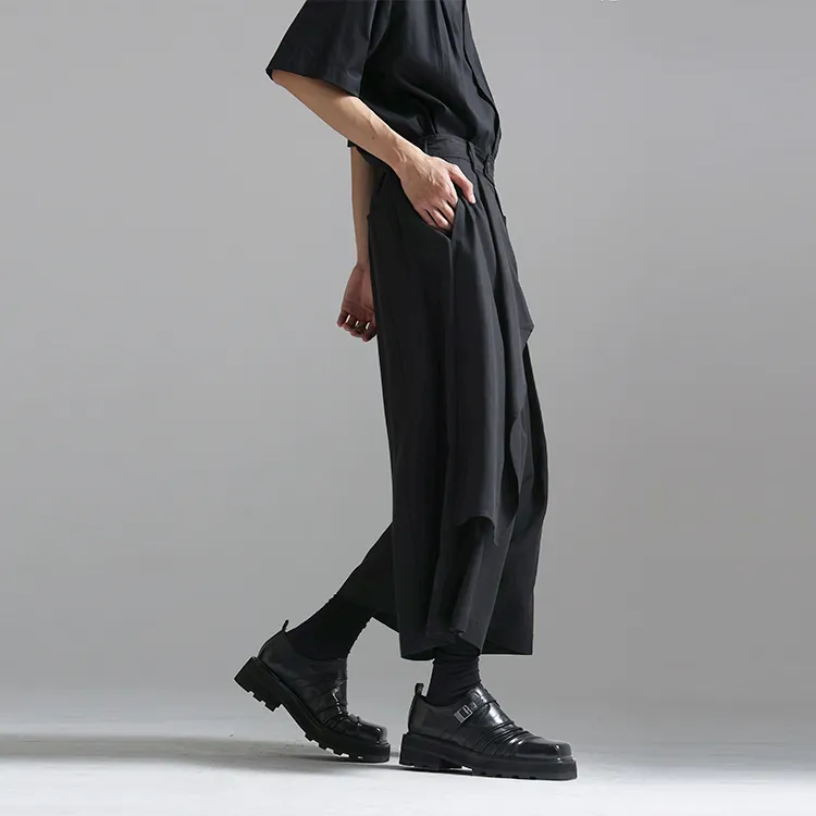 HUANXIANGZHE Casual Pants Unisex Black-4