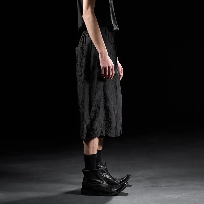 HUANXIANGZHE Casual Shorts Unisex Black-4