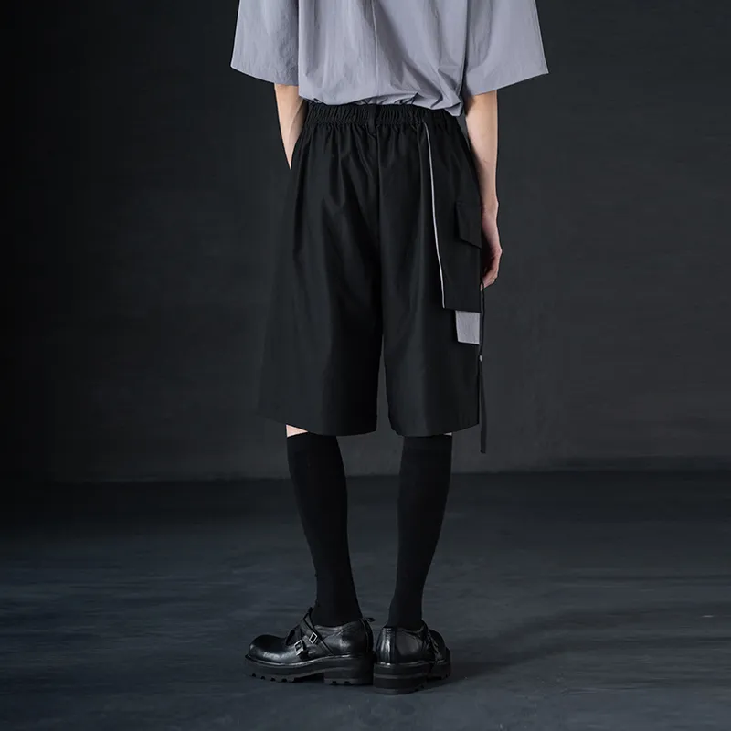 HUANXIANGZHE Casual Shorts Unisex Black-3
