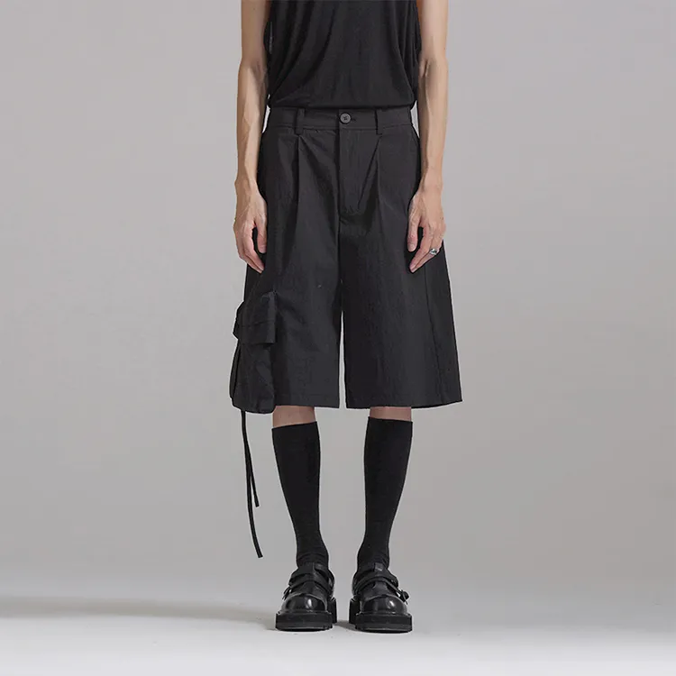 HUANXIANGZHE Casual Shorts Unisex Black-2