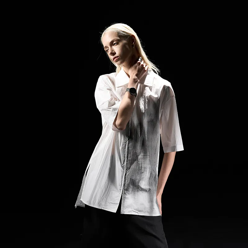 HUANXIANGZHE Shirts Unisex White-2