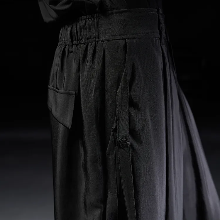 HUANXIANGZHE Casual Pants Unisex Black-5