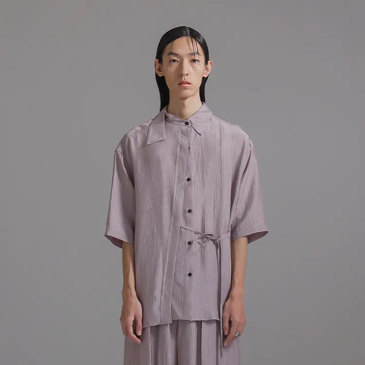 HUANXIANGZHE Shirt Unisex Dusty Pink-3