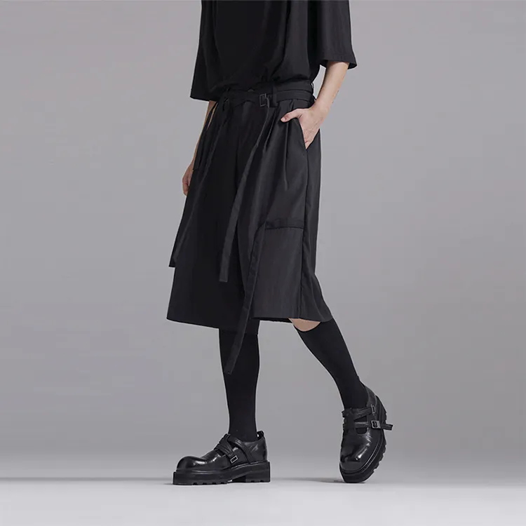 HUANXIANGZHE Casual Shorts Unisex Black-2