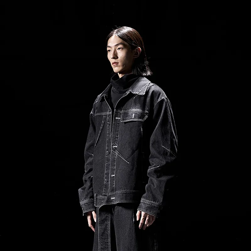 HUANXIANGZHE Jacket Unisex Black-2