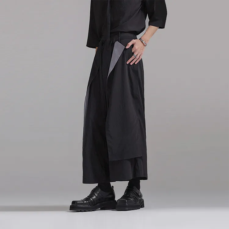HUANXIANGZHE Casual Pants Unisex Black-3