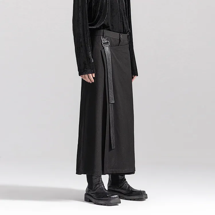HUANXIANGZHE Skirt Unisex Black-3