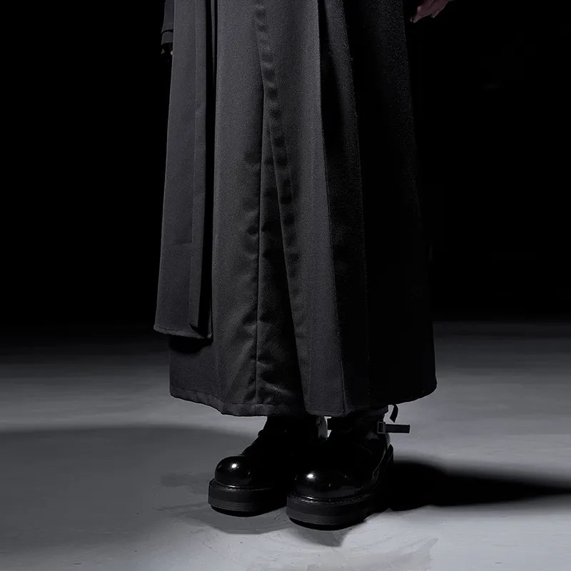 HUANXIANGZHE Skirt Unisex Black-6