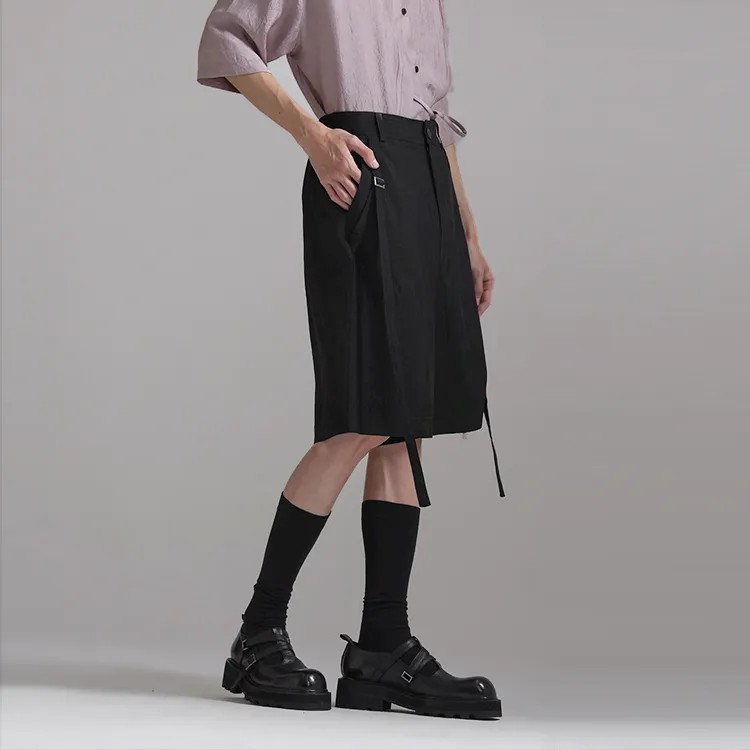 HUANXIANGZHE Casual Shorts Unisex Black-2