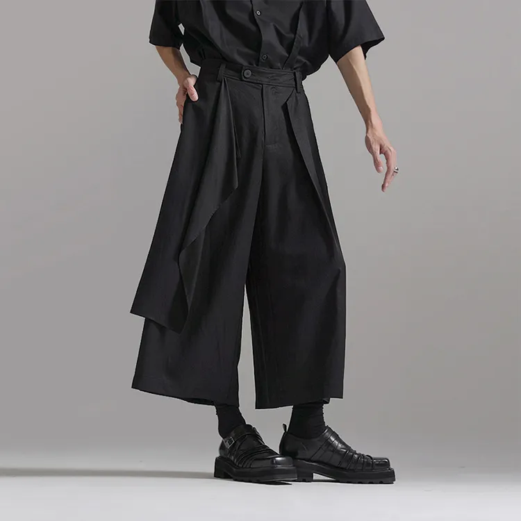 HUANXIANGZHE Casual Pants Unisex Black-3