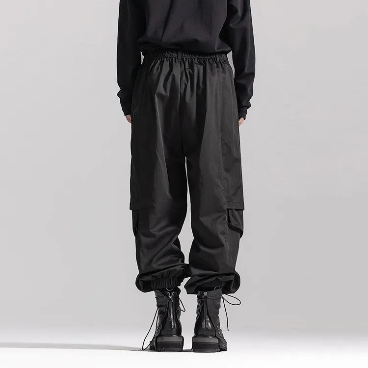 HUANXIANGZHE Casual Pants Unisex Black-6