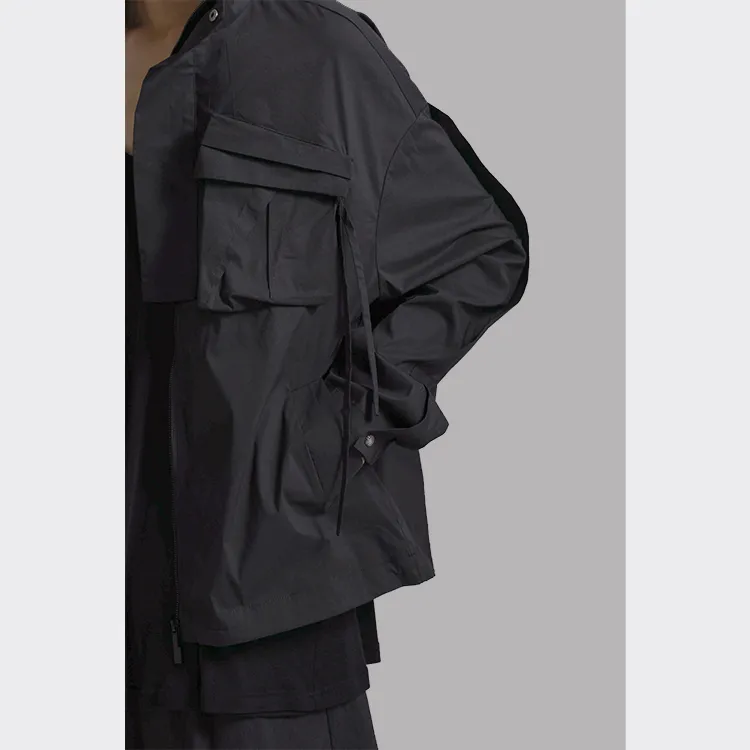 HUANXIANGZHE Jackets Coats Unisex Black-4
