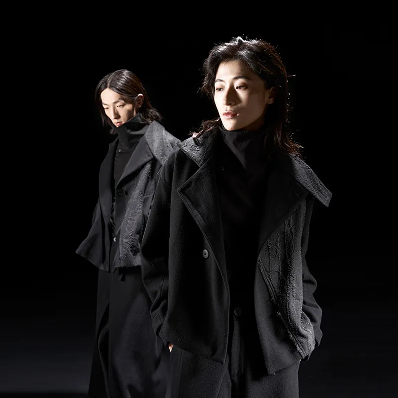 HUANXIANGZHE Jackets Coats Unisex Black-2