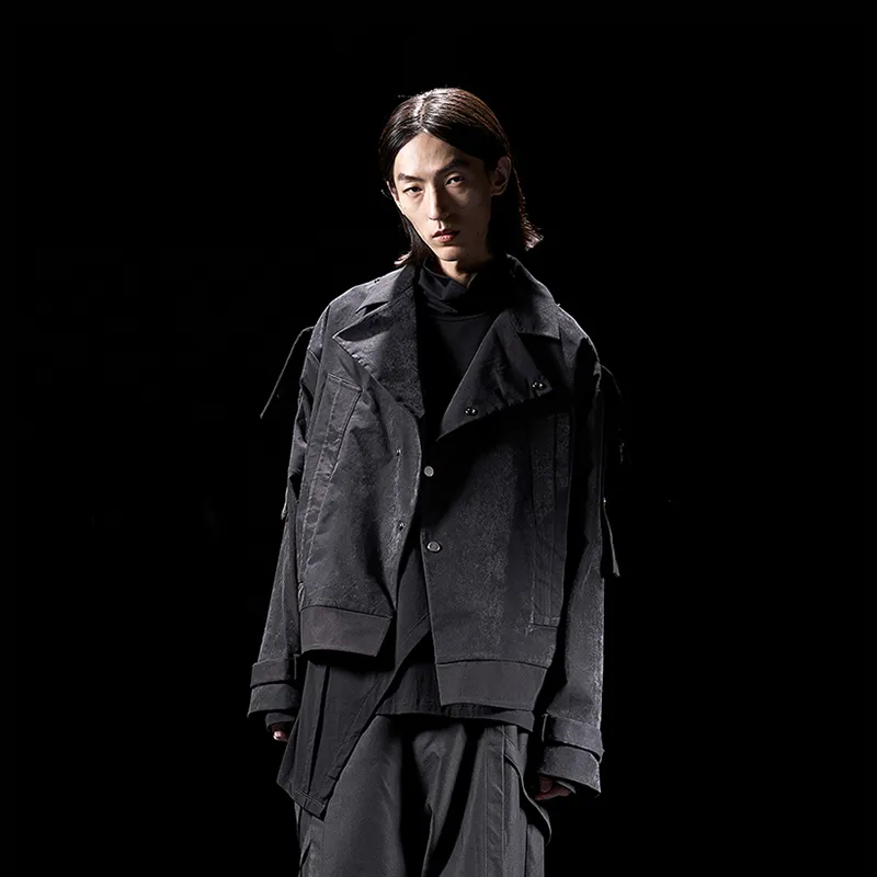 HUANXIANGZHE Jacket Unisex Black-2
