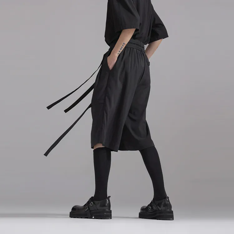 HUANXIANGZHE Casual Shorts Unisex Black-4