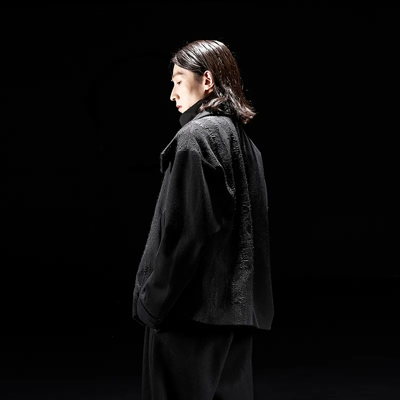 HUANXIANGZHE Jackets Coats Unisex Black-4