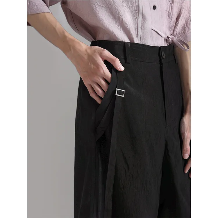 HUANXIANGZHE Casual Shorts Unisex Black-5