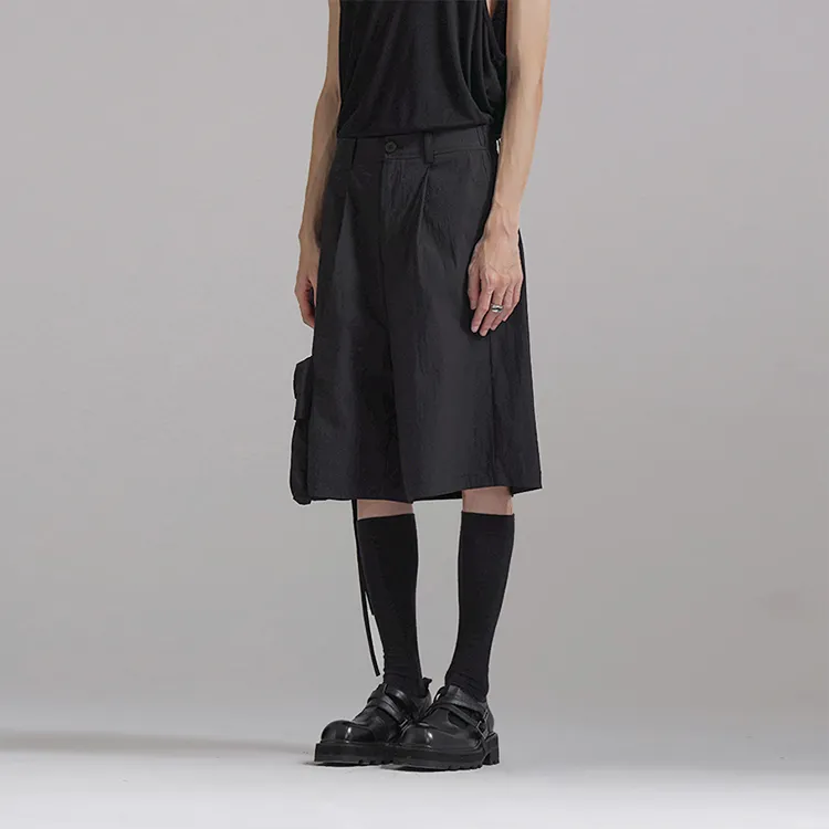 HUANXIANGZHE Casual Shorts Unisex Black-4