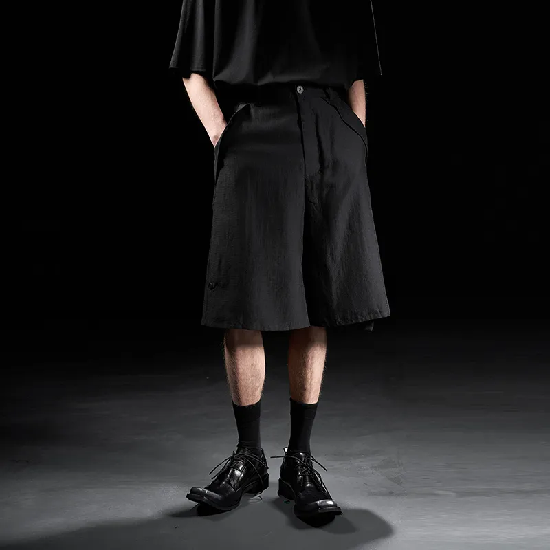 HUANXIANGZHE Casual Shorts Unisex Black-2
