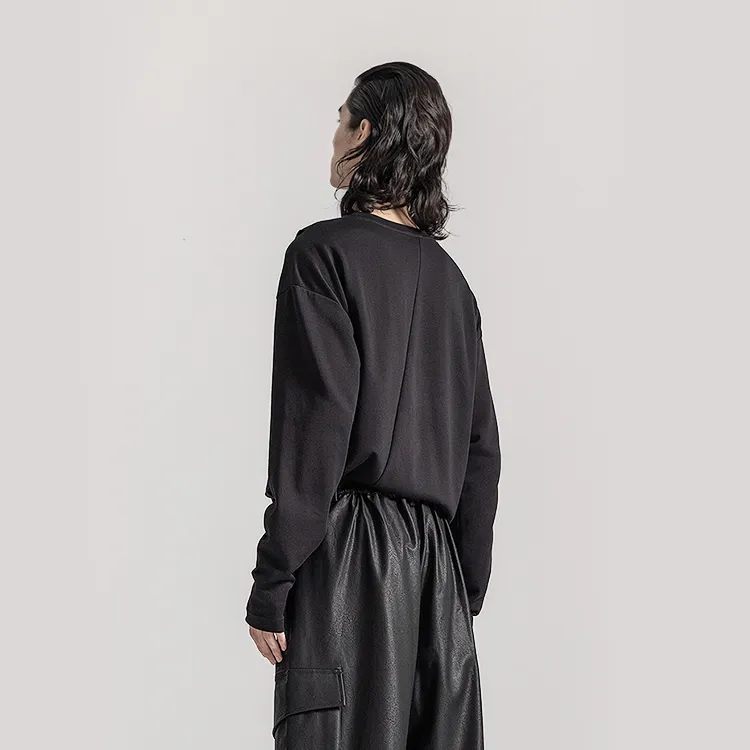 HUANXIANGZHE T Shirts Unisex Black-4