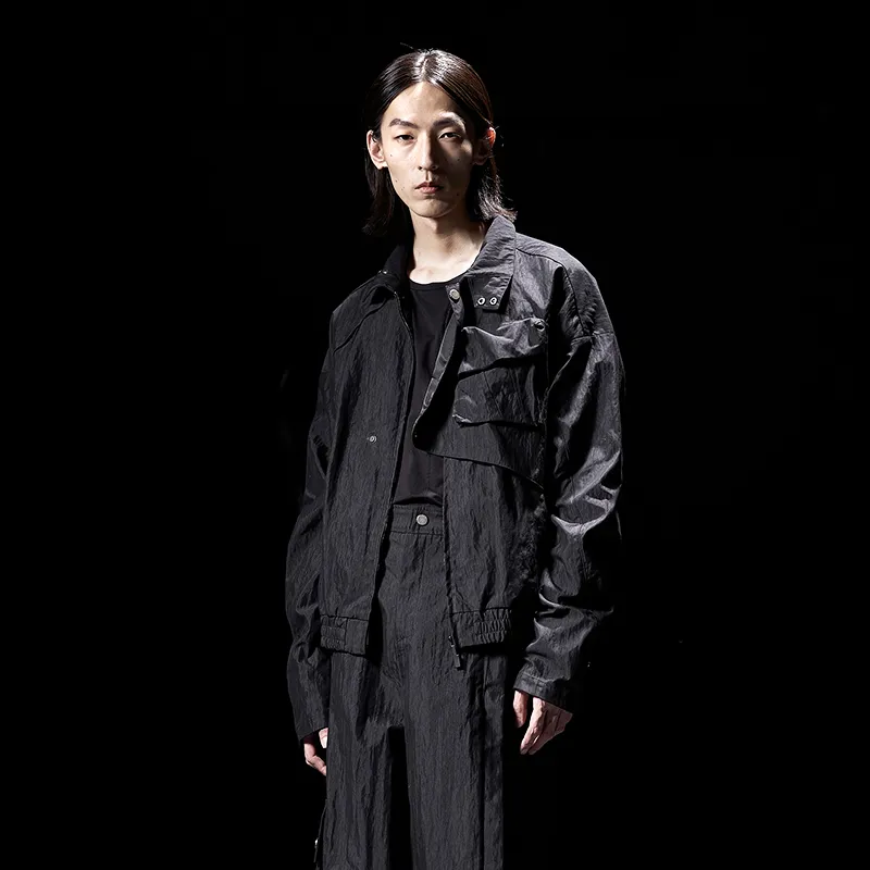 HUANXIANGZHE Jackets Coats Unisex Black-2