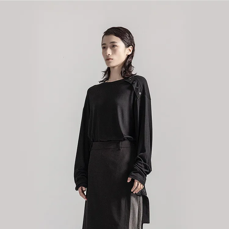 HUANXIANGZHE T Shirts Unisex Black-4
