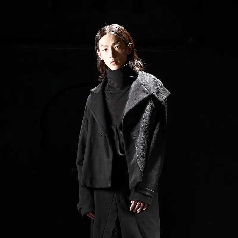 HUANXIANGZHE Jackets Coats Unisex Black-3