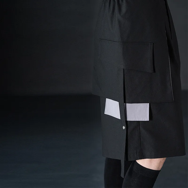 HUANXIANGZHE Casual Shorts Unisex Black-5