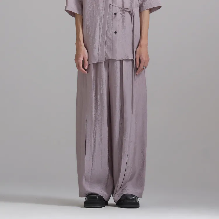 HUANXIANGZHE Casual Pants Unisex Dusty Pink-2