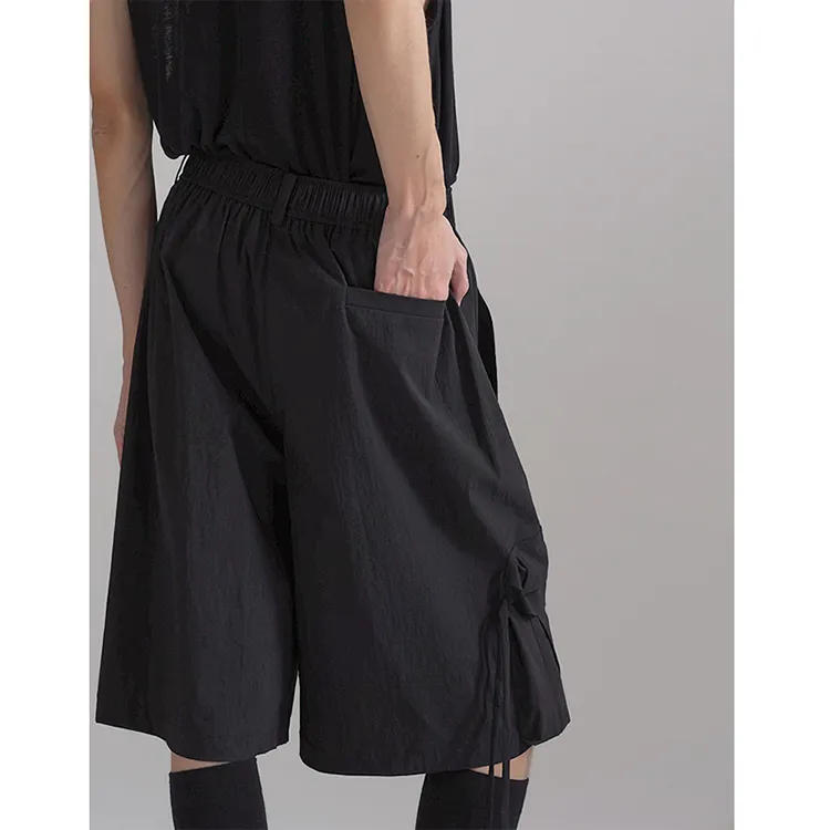 HUANXIANGZHE Casual Shorts Unisex Black-6