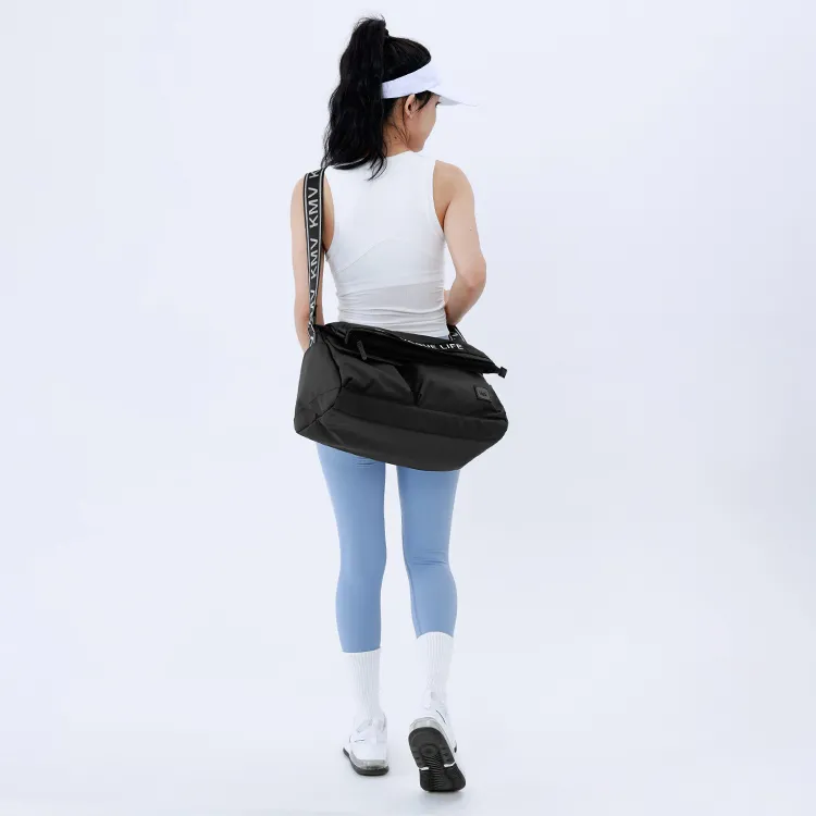 KMV Polyester Gym Bag Medium Size Unisex Black/White/Gray-6