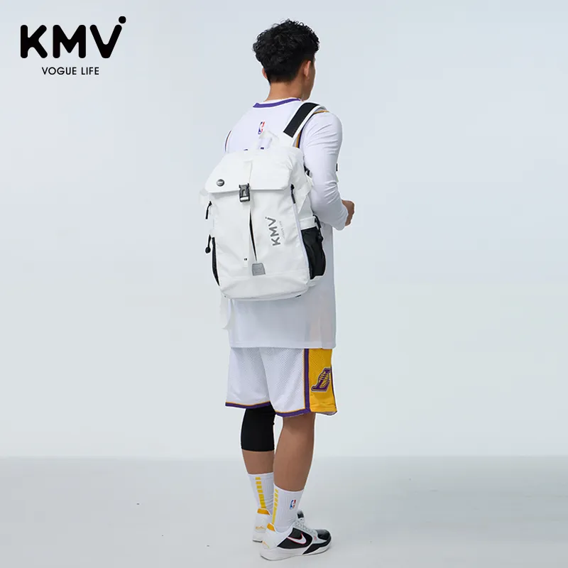 KMV Polyester Backpack Unisex Black/White-27