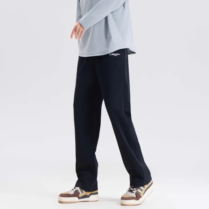 EMERICA Knitted Fabric Casual Pants Unisex Washed Black-4