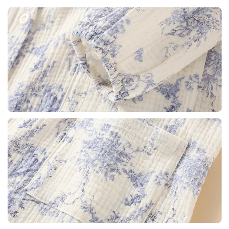 FARO Pajama Set Women's Blue And White Porcelain-3