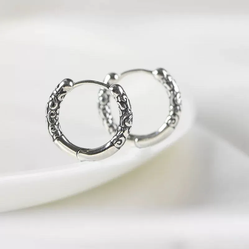 Mr. Shang 925 Sterling Silver Earrings Unisex-3