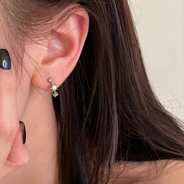 Mr. Shang 925 Sterling Silver Earrings Unisex-3