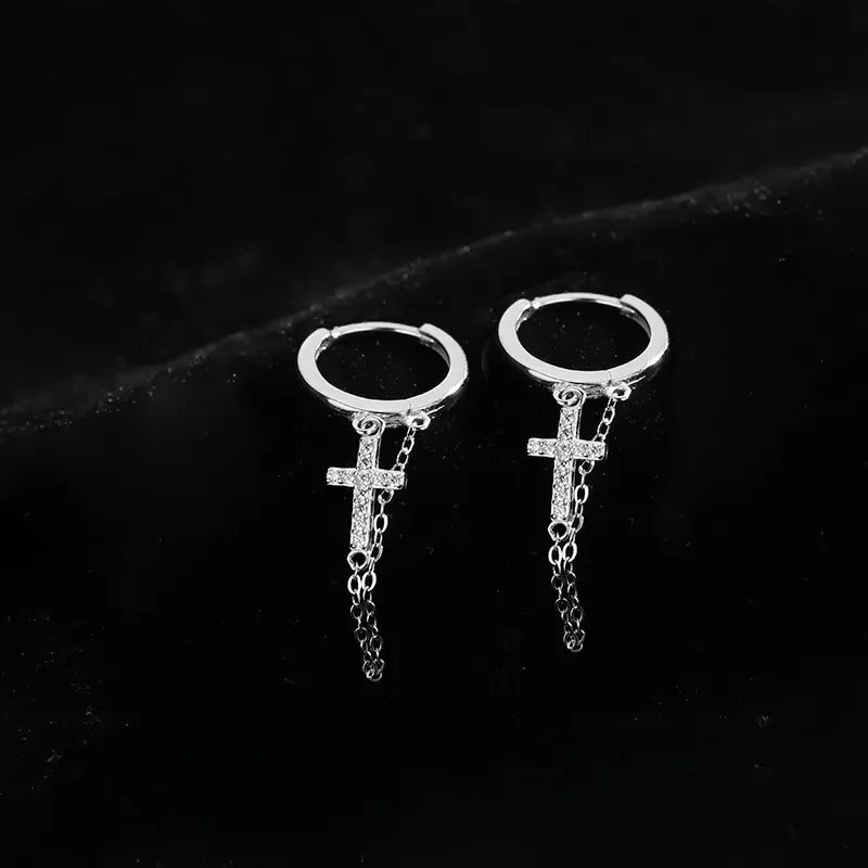 Mr. Shang 925 Sterling Silver Earrings Unisex-4