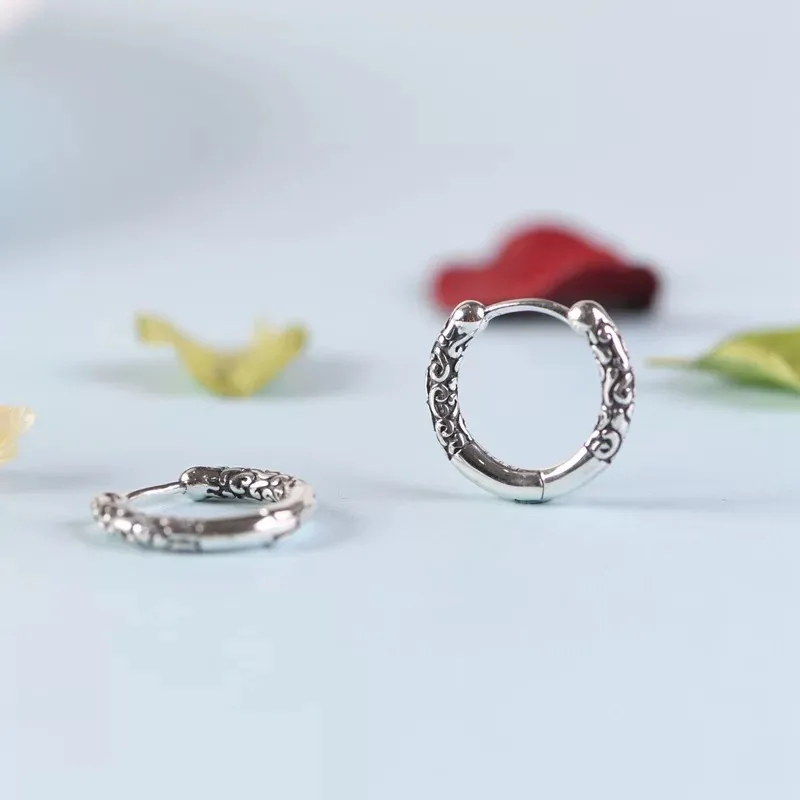 Mr. Shang 925 Sterling Silver Earrings Unisex-4