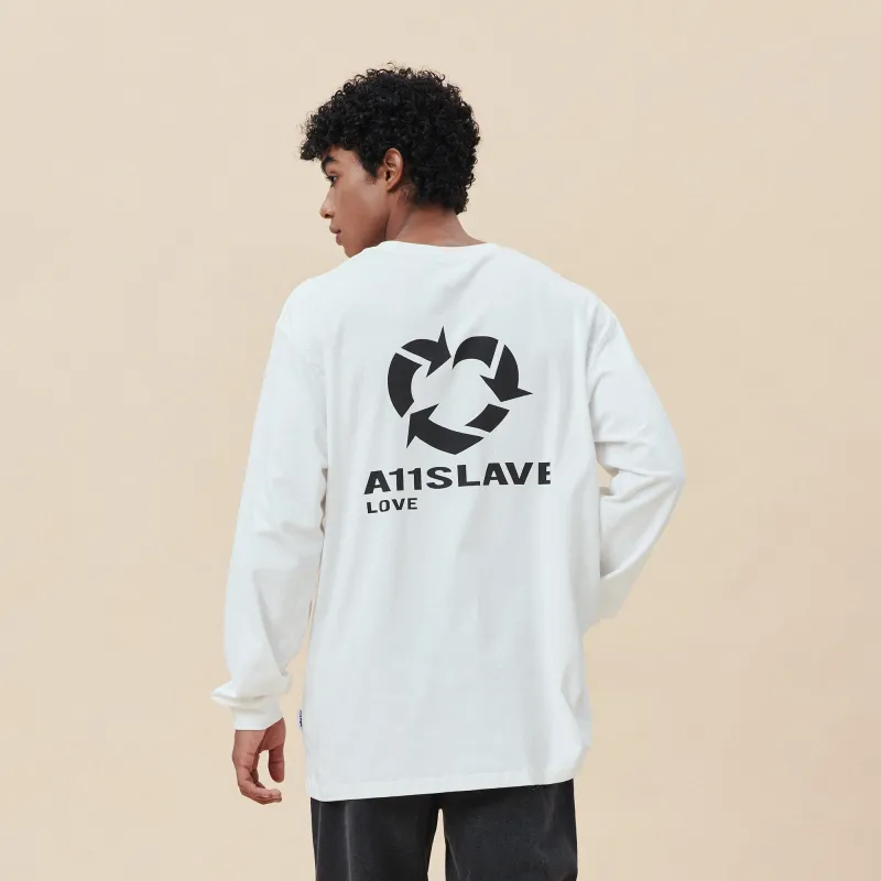 A11SLAVE T-Shirts Unisex Gray White-2
