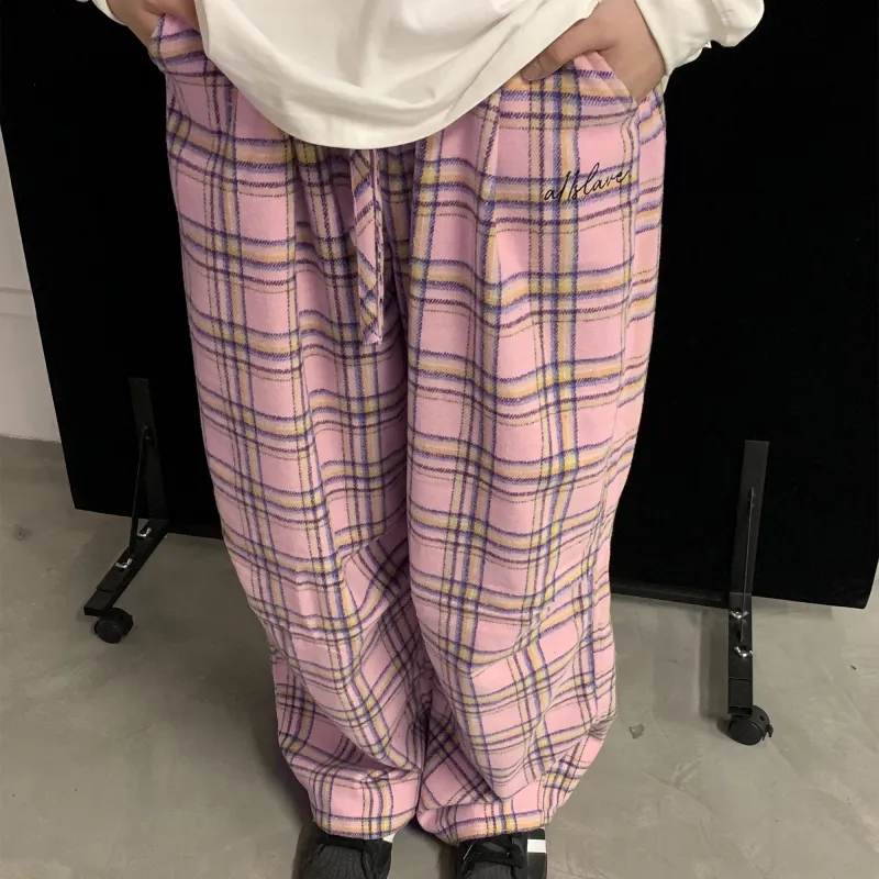 A11SLAVE Casual Pants Unisex Pink-5