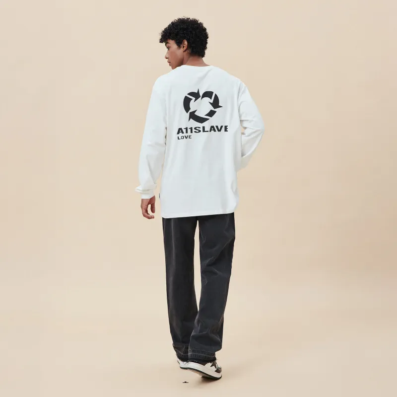 A11SLAVE T-Shirts Unisex Gray White-10