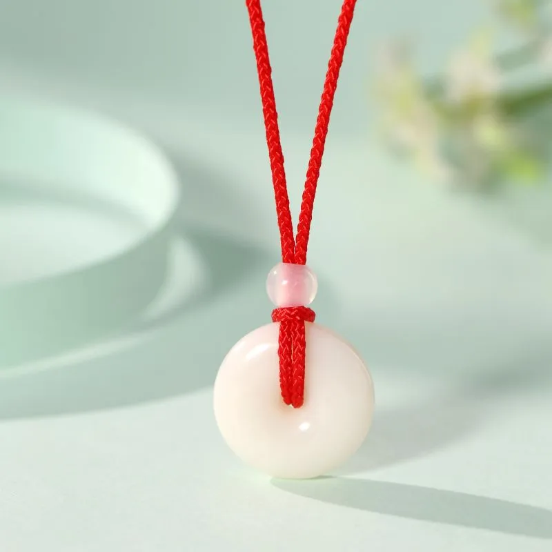 ORTAFFA Hetian Jade Necklaces Pale Greenish White Jade Unisex-1