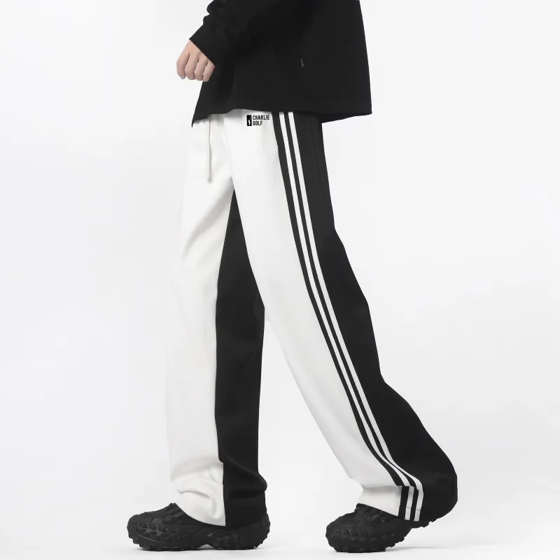 CHARLIE GOLF Casual Pants Unisex Black White-1