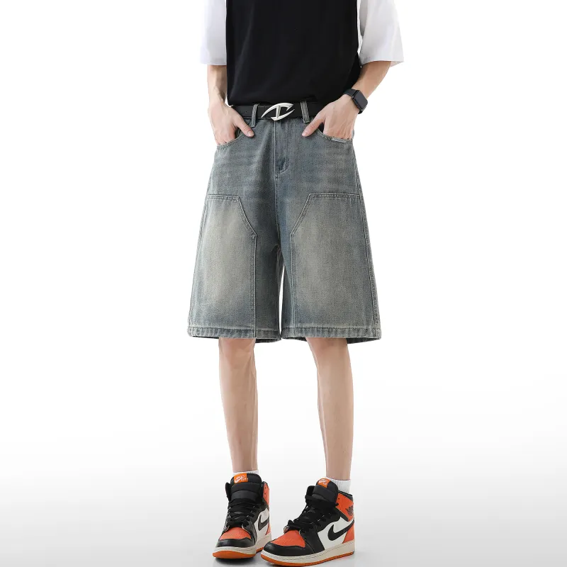 CHARLIE GOLF Denim Shorts Unisex Blue-3