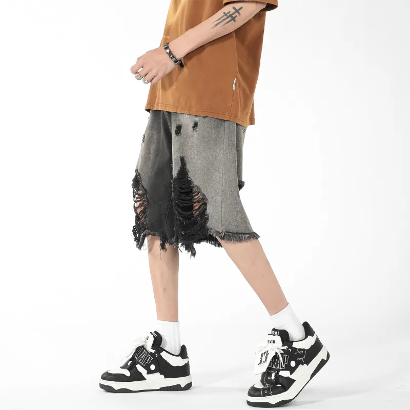 CHARLIE GOLF Denim Shorts Unisex Black-3